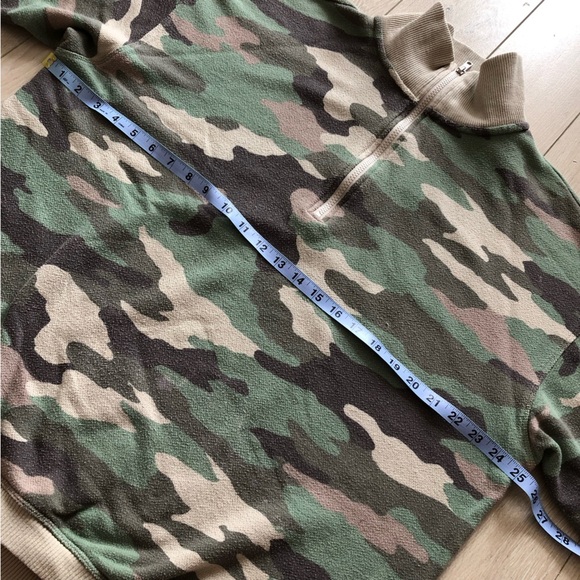 Aerie Camo Oversized 1/4 Zip Sweatshirt Size S - Picture 3 of 11